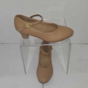 Theatricals T3100 Tan Leather Sole Character Dance Shoes Womens Size 7 M Stage